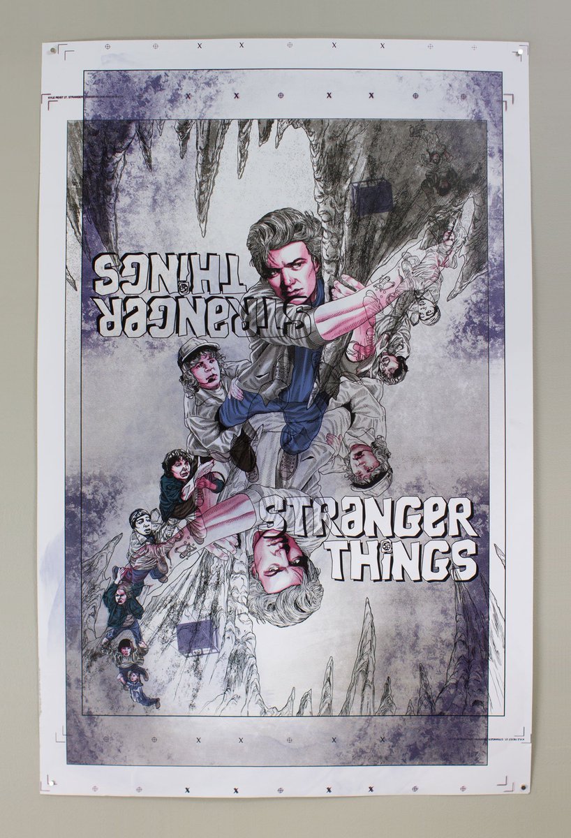 vgkids's tweet image. Today's #testprinttuesday is mirror image version of @michaelmcgee15's recent Stranger Things private commission.

#testprint #mikemcgee #strangerthings #serigraph #screenprint #screenprintedposter #screenprinted #vgkids #notforsale