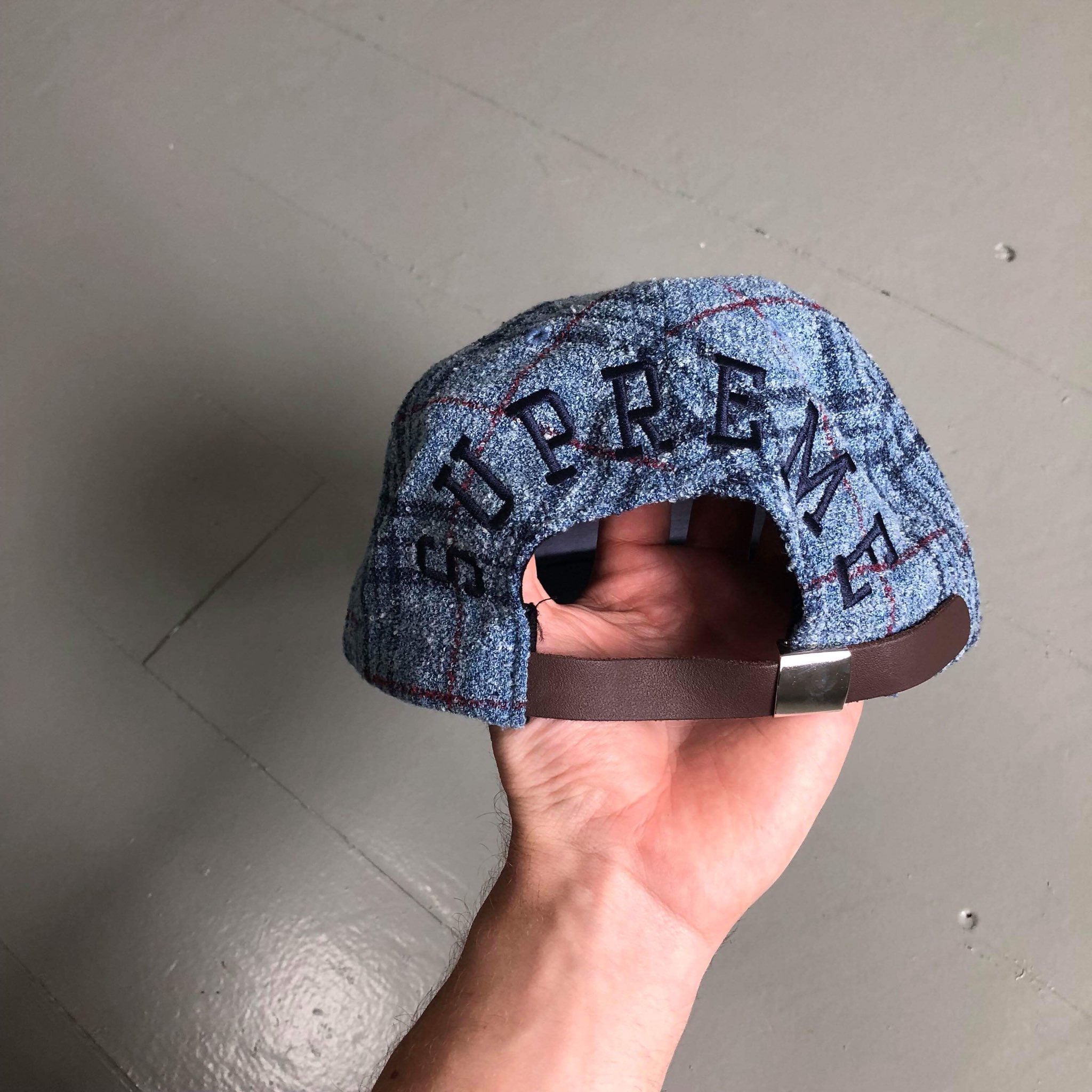 APEX STORE on X: Blue Chequered Supreme Cap Condition - 9/10