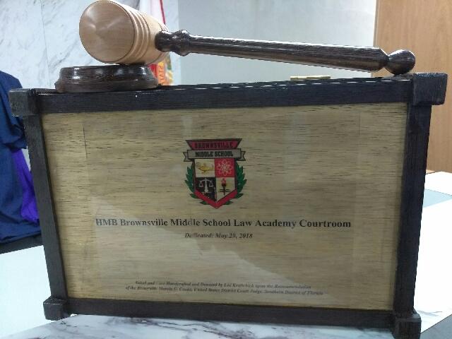 Official Gavel for the BMS Mock Courtroom #DreamtoReality