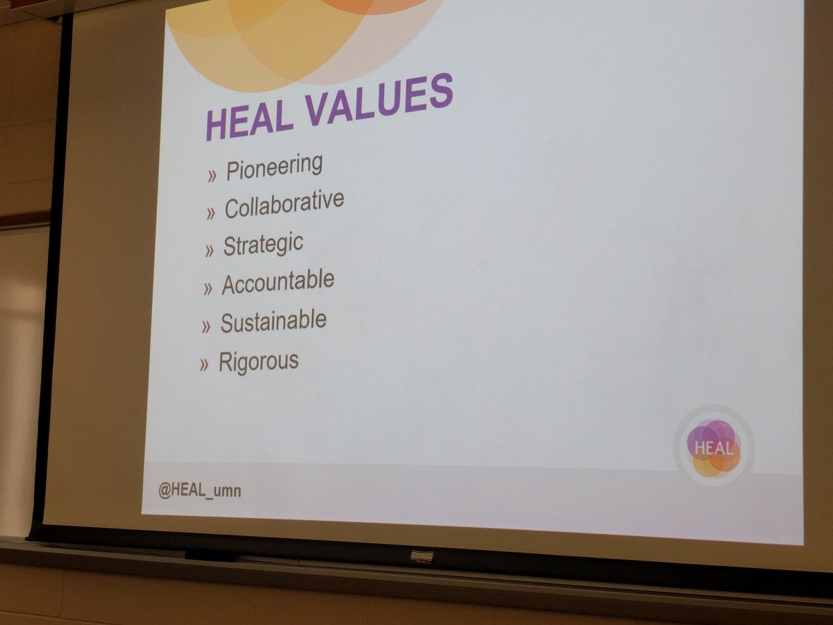 HEAL_umn's tweet photo. Dr. Jerica Berge shares the importance of the @HEAL_umn Center's values with our 2018 @PH_Institute class. 

These values guide each of our #Integration efforts. https://t.co/ZiZumzMQ1k