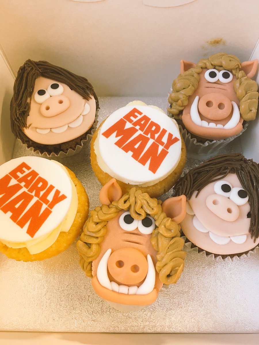 Don’t be jealous of our Early Man <a href="/Cakes_by_Robin/">Cakes by Robin</a>... and yes, they tasted as good as they look 😋😉 <a href="/earlymanmovie/">Early Man</a> DVD out now #EarlyMan #Cupcake #DVD #AfternoonTreat
