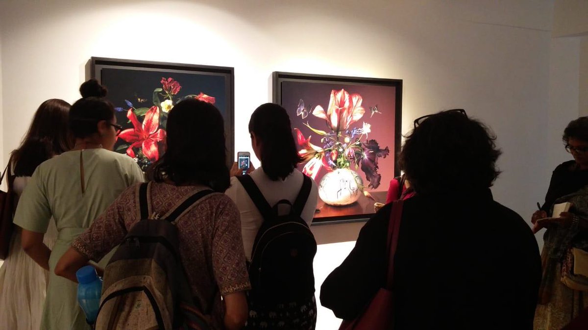 tarqtweets's tweet photo. Glimpses from a delightful afternoon with the students of @BDLMuseum who joined us for a walk through @basmeeuws #SpringInTheWintertime with @oopsifellagain. It's the last few days to catch the show, the exhibition closes this Thursday, 31st May 2018, come by! #TARQ #Mumbai https://t.co/RqVrApNOi7