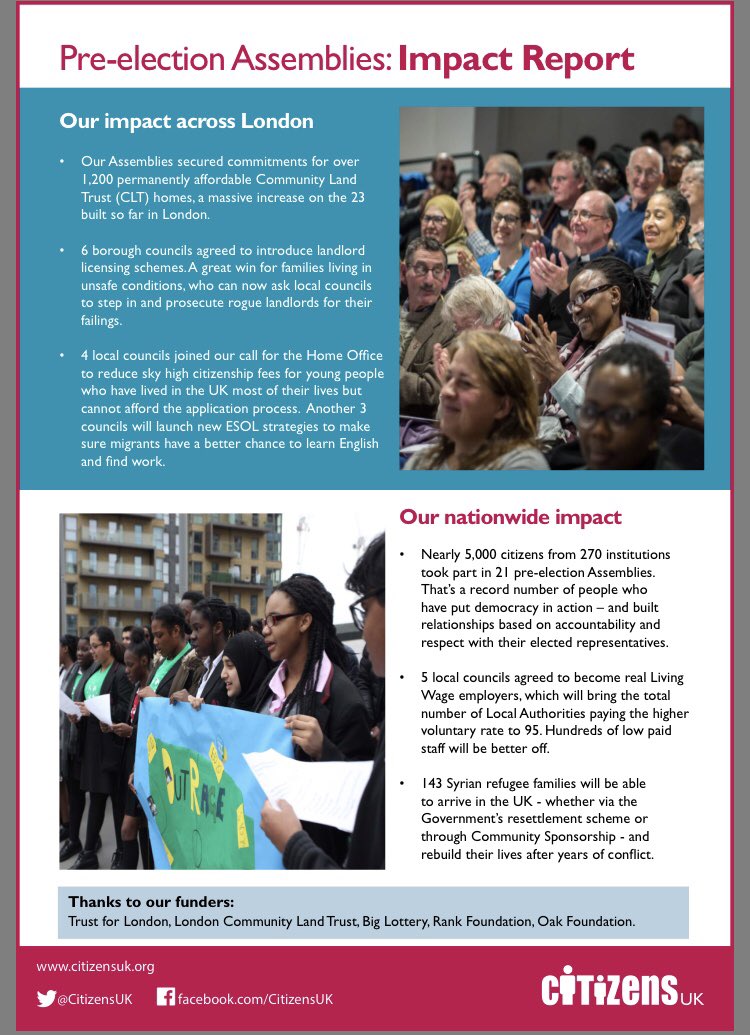 Check out @CitizensUK Impact Report citizensuk.org/impact_report_… from our #LocalElections2018 campaign. We’ve won thousands of genuinely affordable homes, new landlord licensing schemes, new Living Wage local authorities & pushed for access to Citizenship for young people!