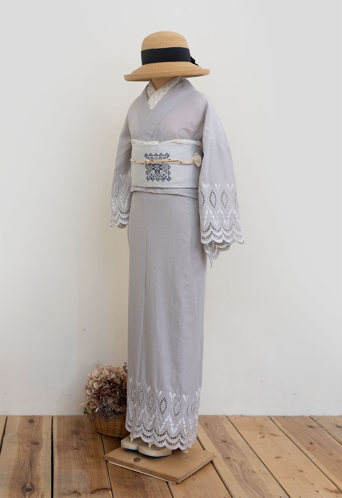 大阪売り出し ゴフヤサンドットコム・麻・スカラップ刺繍 inspektorat