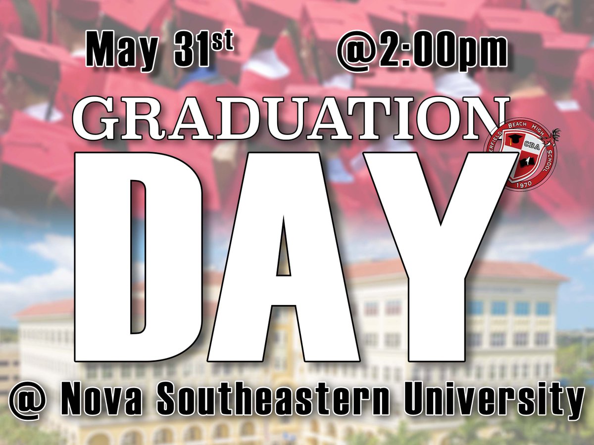 DBHSpathfinder's tweet image. #GraduationDay will be here Thursday @DBHSClassOf18 so be sure to click the link below to view the #Graduation criteria deerfieldbeachhigh.net/class-of-2018/