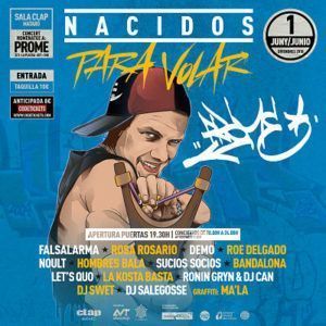 HipHopLifemag's tweet photo. "Nacidos para volar" es un concierto-homenaje a #Prome, un b.boy muy admirado y querido en Cataluña. @FALSALARMA1 @Demo_Demoledor @Noult1y más artistas participan de este encuentro. Ficha todos los detalles a continuación https://t.co/N36WDfQfjI @BlazerProd https://t.co/m5QcW9w0Eg