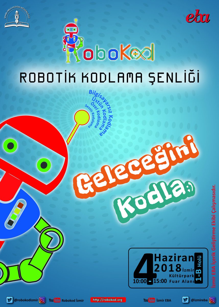 Robotik ve Kodlama Şenliğimize bekliyoruz. <a href="/izmireba/">İzmir EBA</a> <a href="/izmir_ilmem/">İzmir İl Milli Eğitim Müdürlüğü</a> <a href="/egitimbilisim/">EBA</a> @mebfatih <a href="/MEHMETRUSEN/">MEHMET RUSEN</a> <a href="/btirnakci/">bilal tırnakçı</a> <a href="/yahsiomer/">Dr. Ömer YAHŞİ</a>