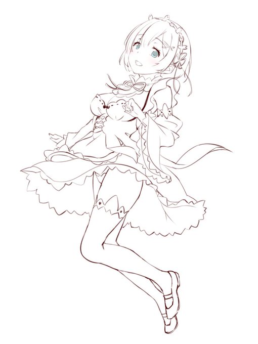 レムりん。ワンドロのつもりが2時間かかってしまいました。 