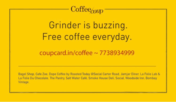 tarunkhanna1971's tweet photo. Awesome news for coffee lovers! Thanks to what is probably the most rewarding piece of plastic in your wallet - #CoupCard @bpbmumbai https://t.co/6x5fq9Kjuf
