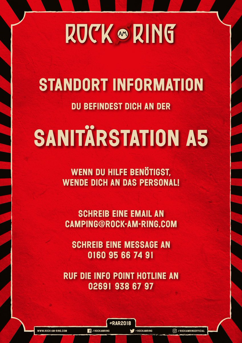 rockamring's tweet photo. Informationen und Hilfe vor Ort
Vor Ort haben wir drei Info Points eingerichtet, an denen euch von Beginn der Anreise bis zum Ende der Abreise unsere Guides mit Rat und Tat zur Seite stehen.
TeleNr. & Öffnungszeiten findet ihr hier: https://t.co/zwzsKjH1V6
#RAR2018 #infopoints https://t.co/dplTYQZZrg