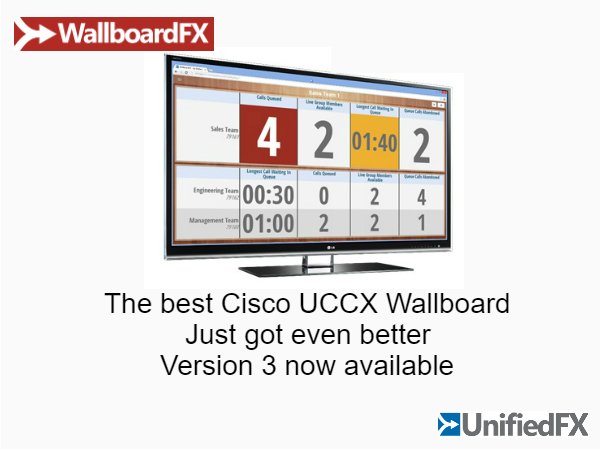 UnifiedFX's tweet image. WallboardFX - The Best Cisco UCCX Wallboard
Just got even better, Version 3 now available
Check and try it now :goo.gl/d8KmKQ
#Cisco #CiscoWallboard #CiscoUCCX #UCCX #UCCXWallboard