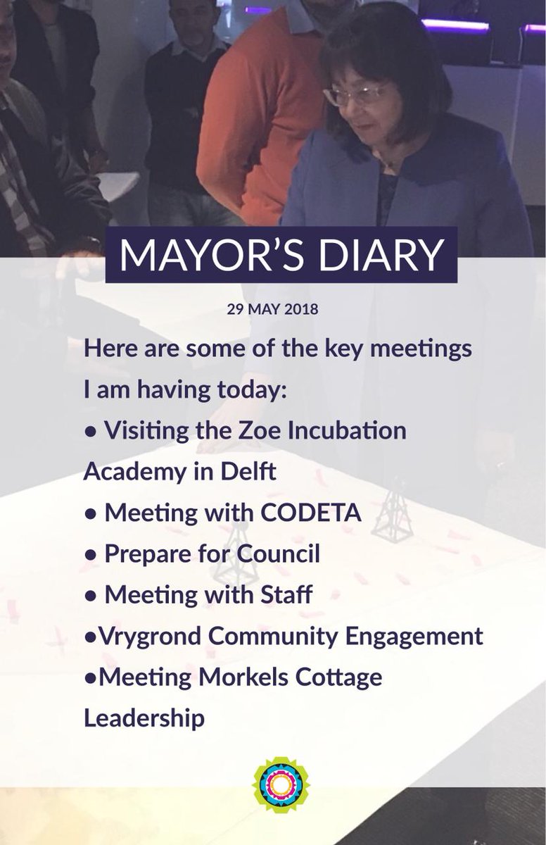 PatriciaDeLille's tweet photo. Good Afternoon Cape Town. Here's my diary for today. Putting #CapeTownFirst https://t.co/FxWWd2sabR