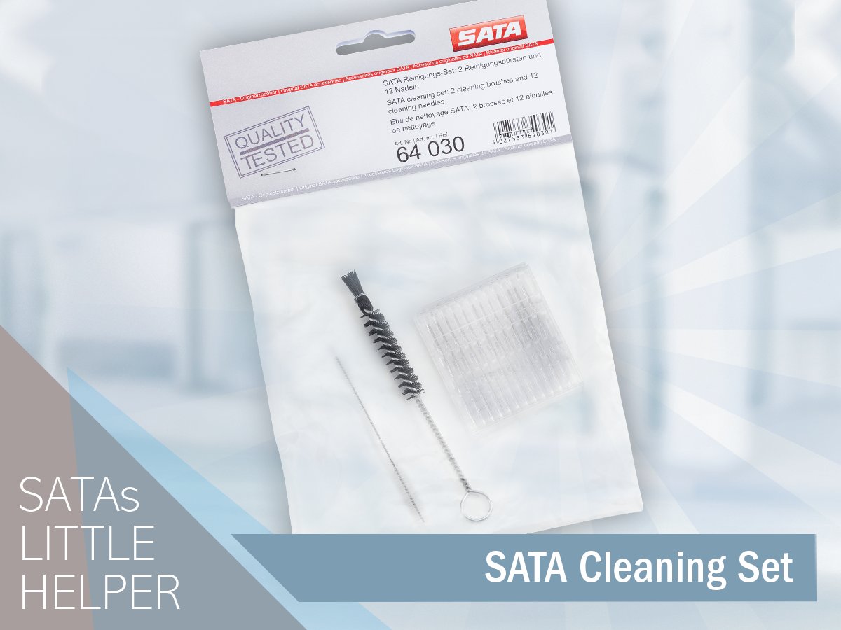 Do you know our SATA cleaning set? Consisting of twelve cleaning needles and two brushes, it is indispensable to ensure a perfectly shaped spray pattern and to keep your spray gun functioning well. #SATA #SATAFamily