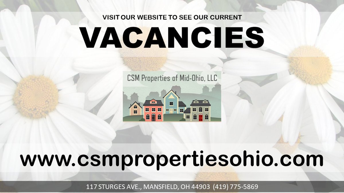 CSM_Properties's tweet image. Visit our website to apply: csmpropertiesohio.com/vacancies/