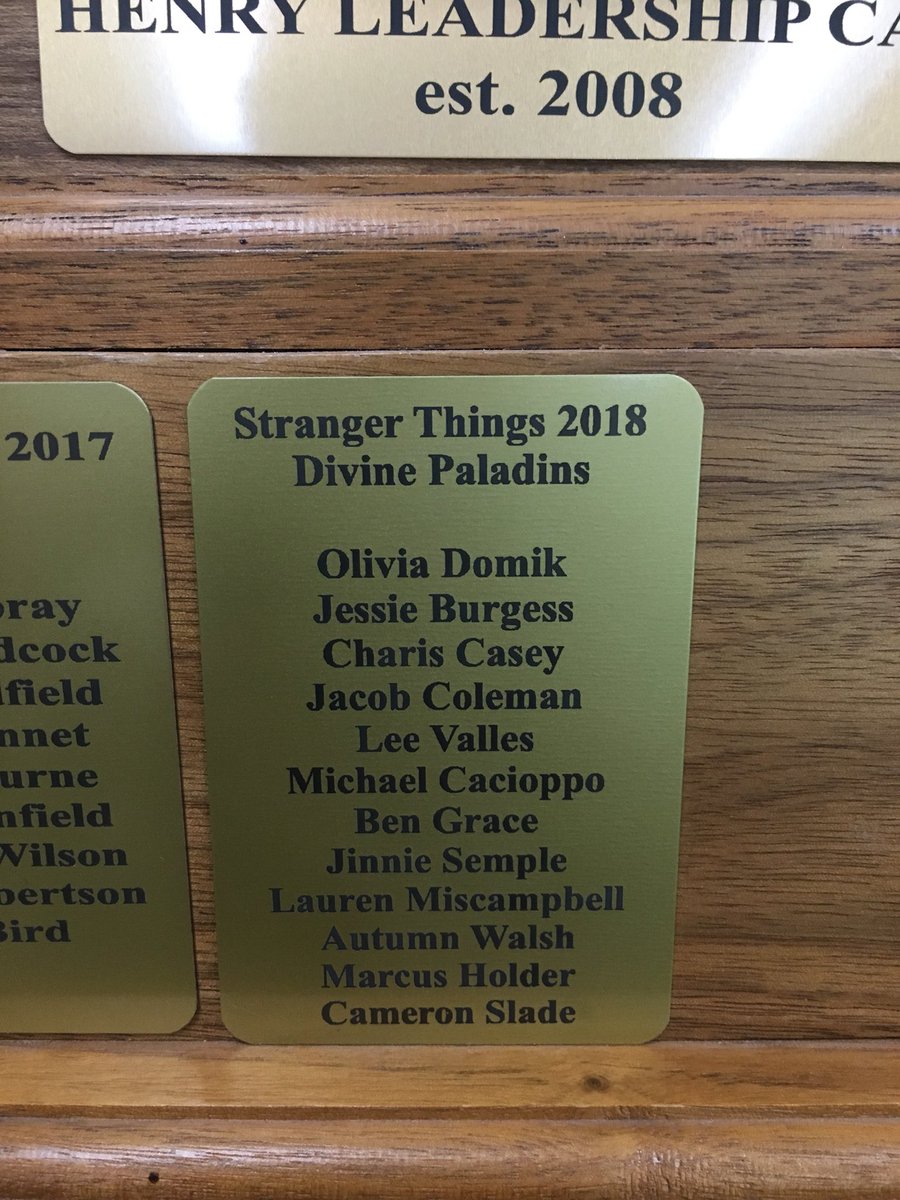 HenryStreetLC's tweet photo. The camp trophy has been engraved with this years HSLC winning team - Divine Paladins!!! #hslc2018 @hshsprincipal https://t.co/l0wcDm5UMA
