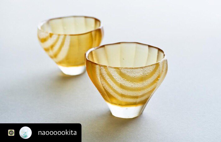 @naoooookita このお猪口もつくりました。
来週末個展です🙆
.
#glass #glassworks #tableware #ガラス #器 #酒器 #お猪口 #おちょこ