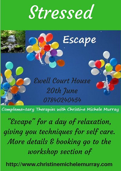 EwellCourtHouse's tweet photo. RELAX AND RENEW WORKSHOP

Are you feeling stressed? Then "Escape" for the day on the 20th June for a day of relaxation, giving you techniques
for self care.

for more information https://t.co/JRJuFGN2aq
or contact Christine on 07840240454 with any questions you may have. https://t.co/RWmoIzfgJW