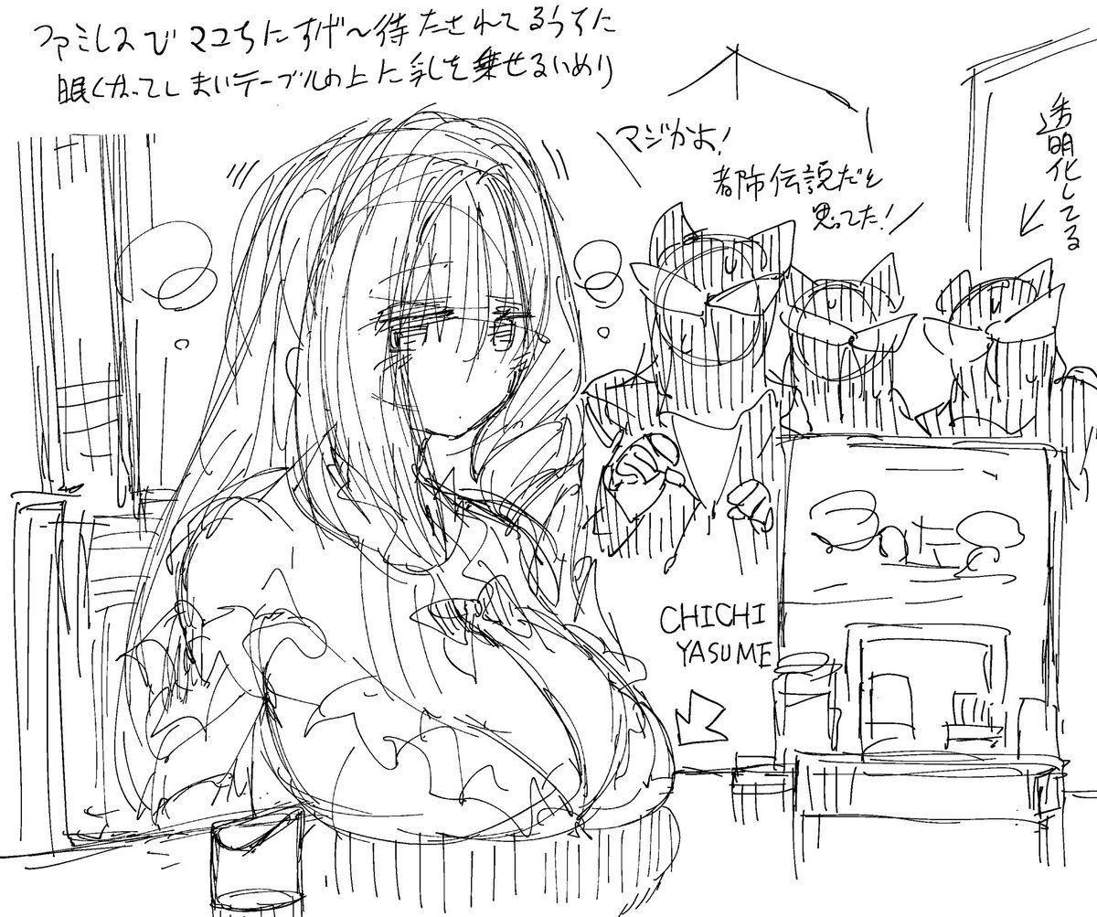 乳を休めるいめり

#エロの秘密結社ドシコルド 
#ドシコルド落書き 