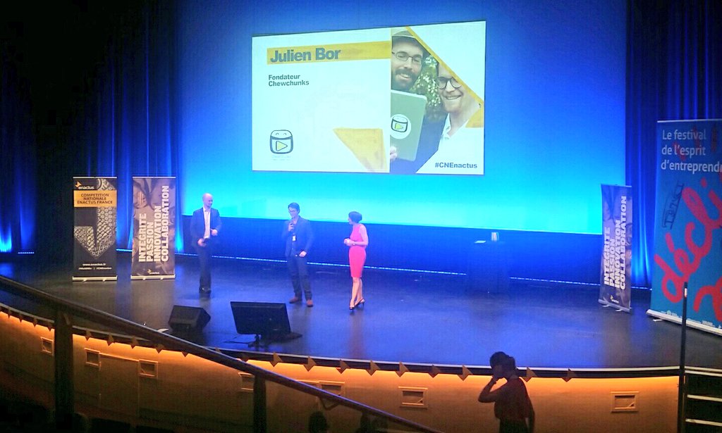 EnactusFrance's tweet image. Julien Bor lance un défi aux étudiants et professionnels de la #CNEnactus avec  @chewchunks : on attend vos vidéos !!! @DeclicF
#WeAllWin
