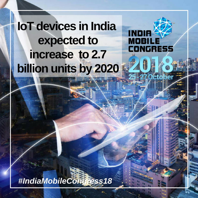 exploreIMC's tweet photo. #5G and #IoT on the cusp of leading the 4th Industrial Revolution as IoT devices are set to touch 2.7 billion units by 2020 as per @nasscom #catchthemlive at #IndiaMobileCongress18 #NewDigitalHorizons #ConnectCreateInnovate @DoT_India @DIPPGOI @GoI_MeitY @IndiaDST @startupindia https://t.co/oLIllw8Lav