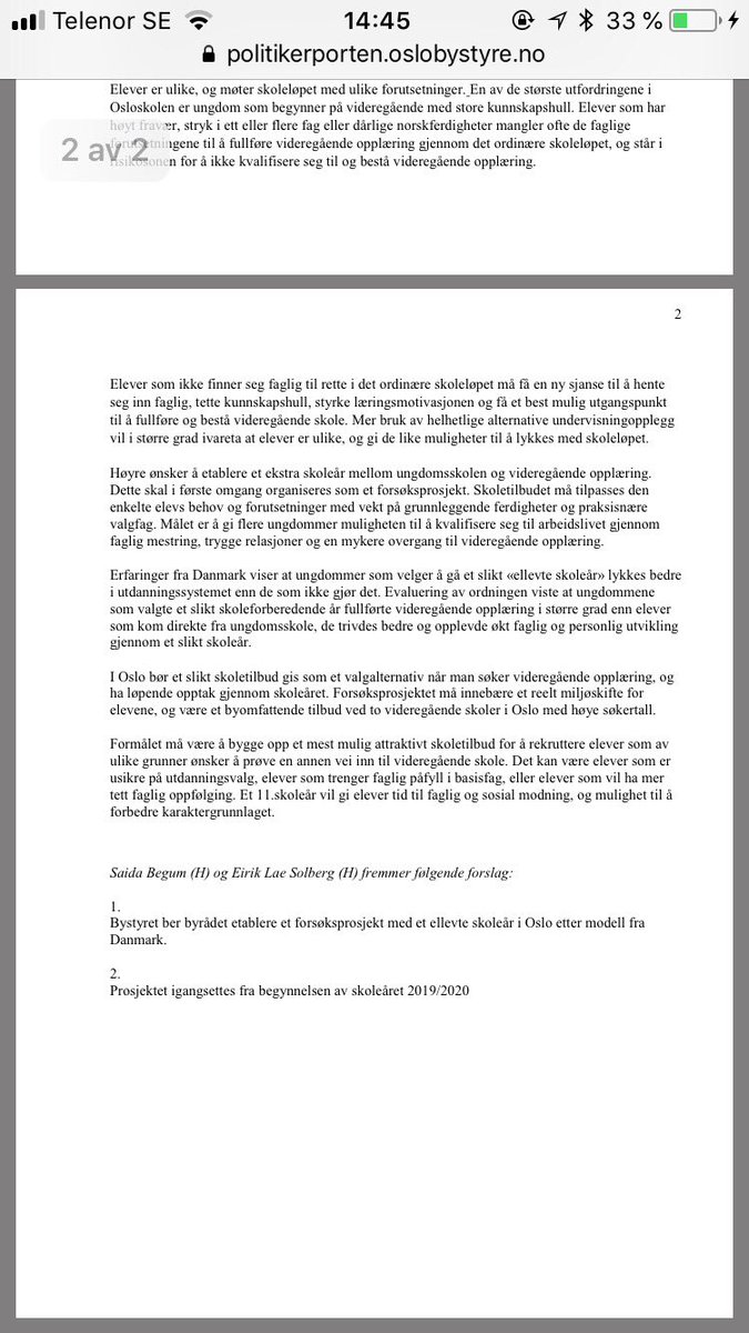 Hva skjer med forslaget til <a href="/OsloHoyre/">Oslo Høyre</a> om 11. skoleår nå, får vi flertall? Når kommer det opp i bystyret? #venterispenning <a href="/IngaMarte/">Inga Marte</a> <a href="/Saida_B/">Saida Roshni Begum</a>