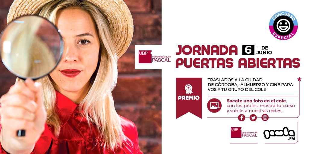 GambaVillaMaria's tweet photo. Vos que estás en #VillaMaría y no sabés que estudiar, con @ubpascal  te llevamos a #Córdoba a las #JornadasUBP 📢 el 6/6 y te enteres de todas las carreras que hay!

🚩 Mandanos >>foto en el aula, con tus compañerxs, profes, en el patio,y te venís con tu grupo de amigxs! https://t.co/AWimSGQUF4