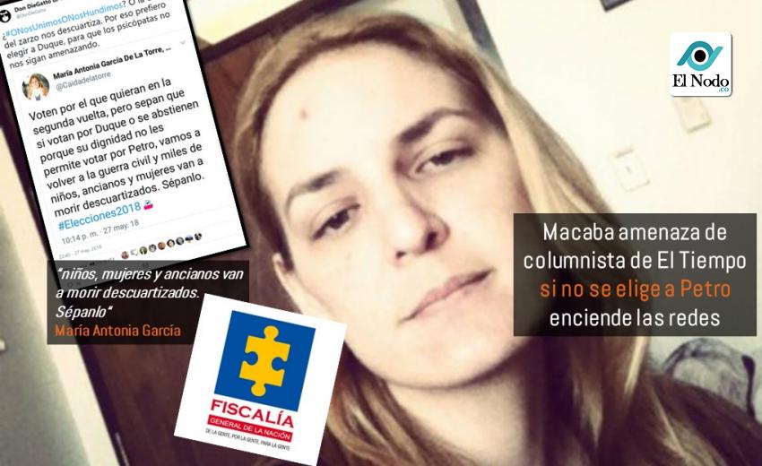 MargaritaRepo's tweet photo. Macabra y reprochable amenaza de columnista de El Tiempo quien asegura que si no se elige a Petro: "niños, mujeres y ancianos van a morir descuartizados. Sépanlo" https://t.co/c6QXQ73qHM