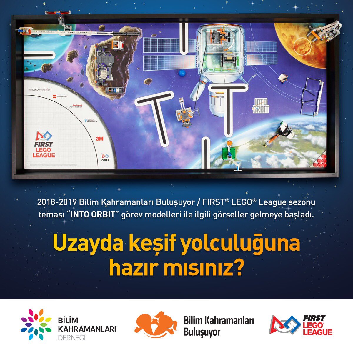 2018 - 2019 Bilim Kahramanları Buluşuyor / FIRST LEGO League sezonu teması "INTO ORBIT" görev modelleri ile ilgili görseller gelmeye başladı. Bu sezon takımlar uzayda keşif yolculuğuna çıkacaklar. #bilimkahramanlaribulusuyor #fll #intoorbit #umutbilimde