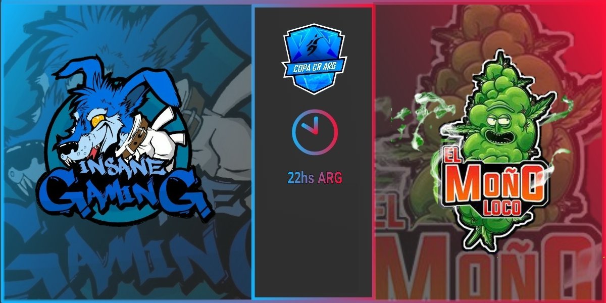 Hoy 
Partido 2 / Fecha 1

<a href="/InsaneGamingAR_/">Insane Gaming</a>  vs <a href="/MoLocoo/">Moño loco</a>

22hs Arg