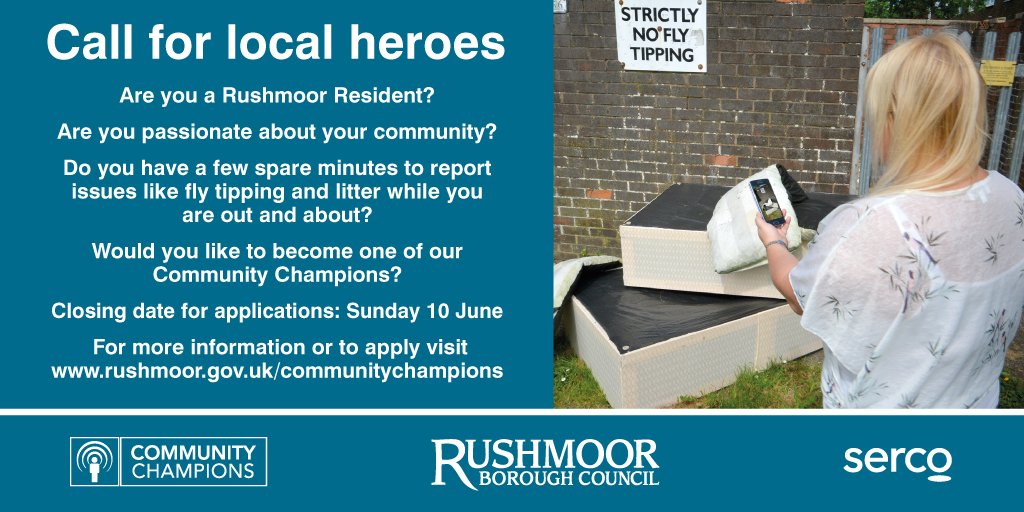 RushmoorCouncil's tweet photo. If you love where you live and want to help us make a real difference why not volunteer as a Community Champion? More information  https://t.co/30To3n1x9b https://t.co/2pcZNvmV1J