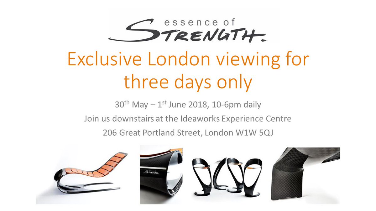 Join us Wednesday - Friday this week for an exclusive viewing of our #carbonfurniture @IdeaworksLondon #Greatportlandstreet