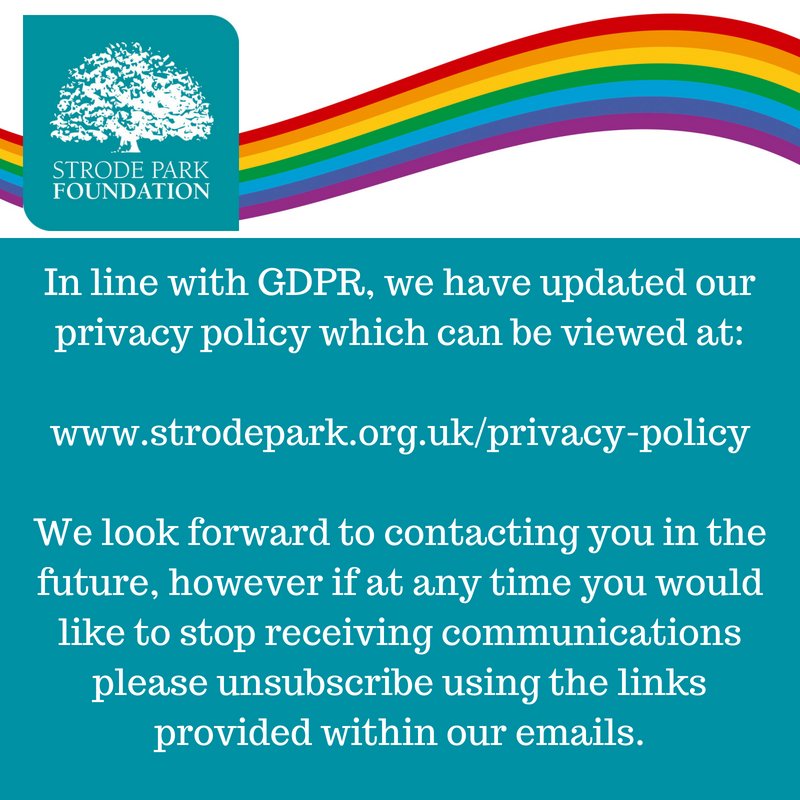 Strodepark's tweet image. #GDPR #PrivacyStatement #StrodeParkFoundation