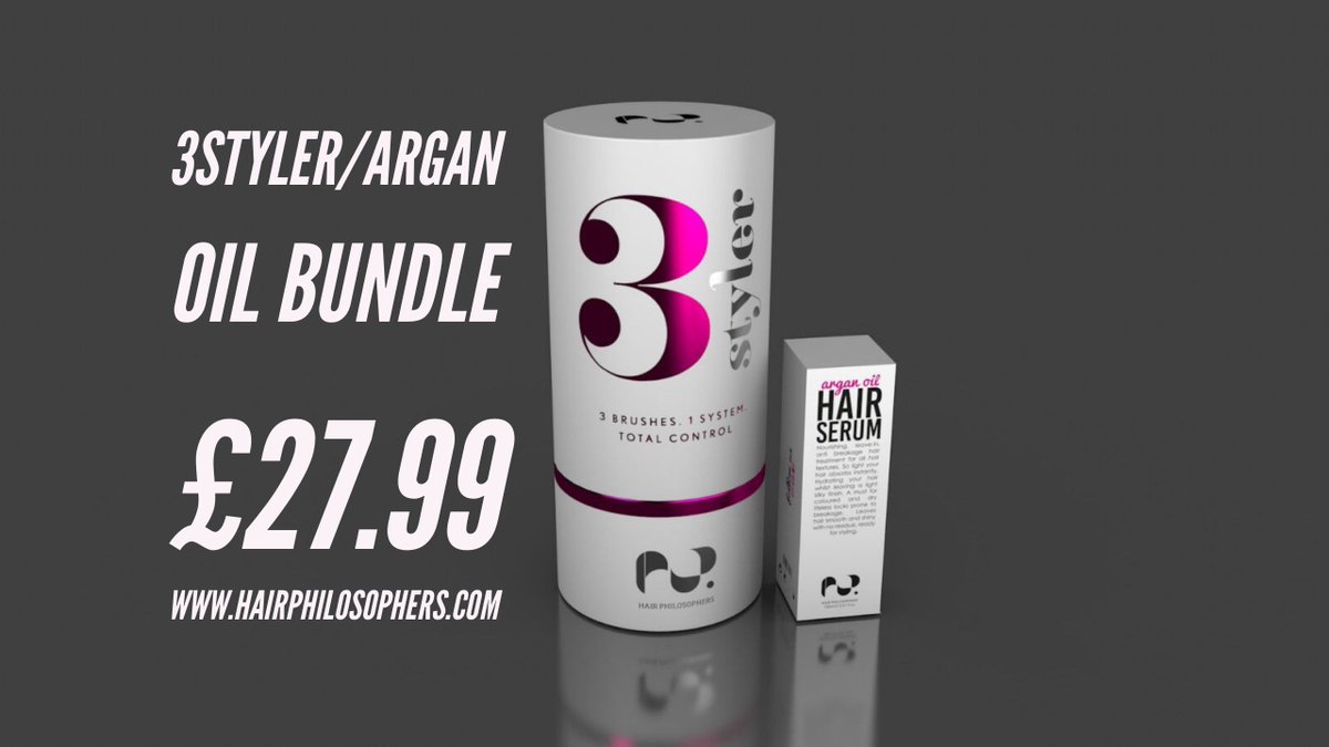 As seen on QVC our  #3styler 3 in 1 Mega Boar bristle Hair brush &amp; Anti Breakage Argan Oil Hair Serum 100% #crueltyfree on Amazon uk