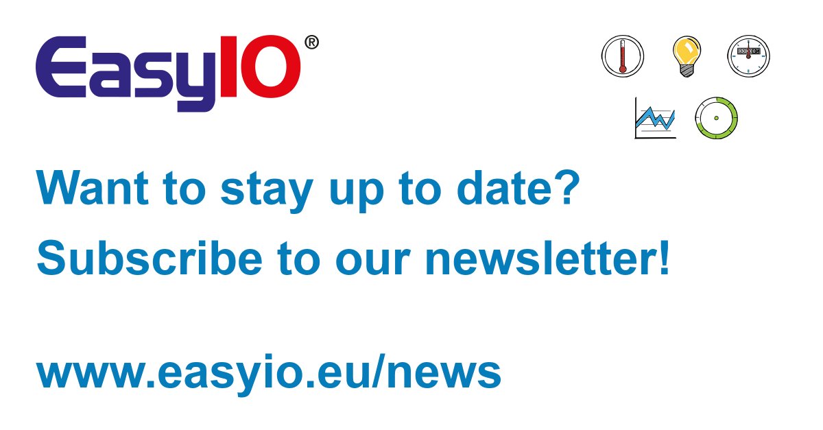 Want to stay up to date about the release of new products, features, training courses and other EasyIO news? Subscribe to our monthly newsletter: bit.ly/2kBQHHv #bms #IoT #energyefficiency