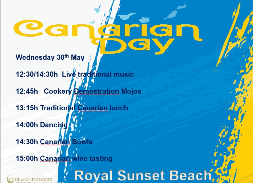 anaxaparicio's tweet photo. #Come and #celebrate with us #CanarianDay2018, we have organized for you an #especial day with #Livetraditionalmusic & #CookeryDemonstration & #Traditionalcanarian lunch & Canarian Bowls & #Canarianwinetasting at #Royalsunsetbeachclub @diamondresorts @LauraG_RM #DPerfectservices https://t.co/dLzU5Daw2e