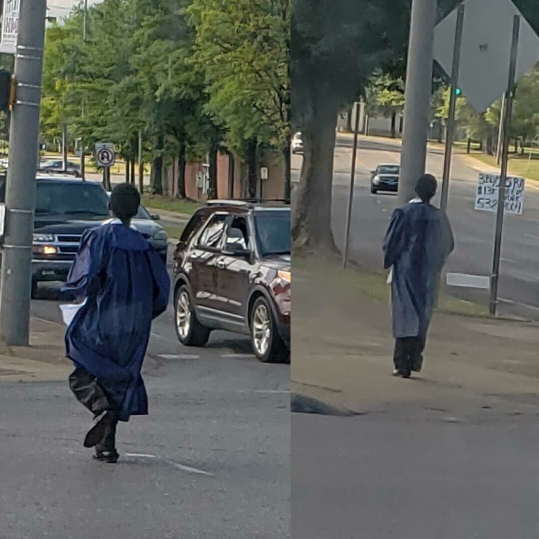 Jennjer_ohsnap's tweet photo. This is WONDERFUL!! #CoreyPatrick got up at 4am everyday so he could go to school & again walked to the bus stop in full cap & gown to get to his high school graduation. His determination was so inspiring, he was given a car (his family didnβt own one) BRAVO!! #inspiringstory https://t.co/LrJPjWKC9P