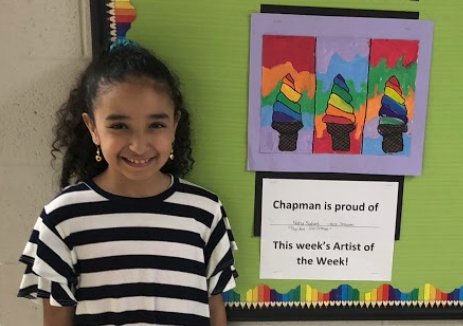 Chapman_Elem's tweet photo. Congratulations Nuha in Grade 4 - Chapman's Artist of the Week! https://t.co/SFro0kMV0c
