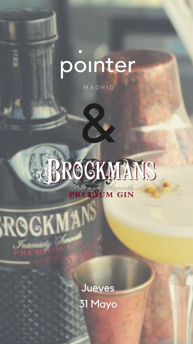 BrockmansGin_es's tweet photo. Apunta esta fecha: jueves 31 de mayo. Te espera una increíble noche en Pointer Madrid, donde @Luca__bonsi estará preparando Gintonics y Gimlets de Brockmans a un precio muy especial. Atrévete... https://t.co/lWPVmoAddm