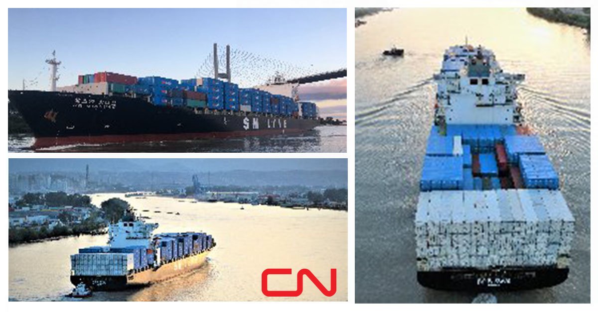 CNRailway's tweet photo. Welcoming SM Lines on their inaugural call @FSDocks for their new weekly service connecting Asia to British Columbia! https://t.co/xb7S4upqzM