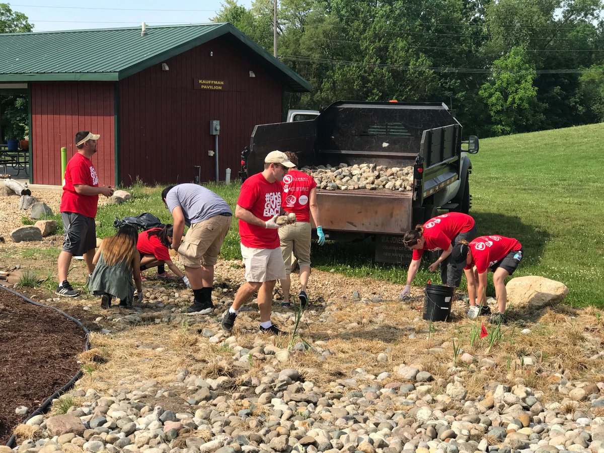 GHSRedHawks's tweet photo. Rock chucking at Kauffman park. #GHSGivesBach https://t.co/a0guXWoeap