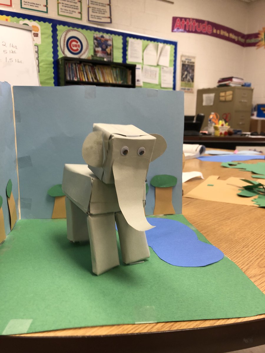 mrgarazin's tweet photo. Love the creativity our 5th graders showed building their structures out of rectangular prisms.  Great lesson working with volume. #WeAre44 https://t.co/j948SwYP3B