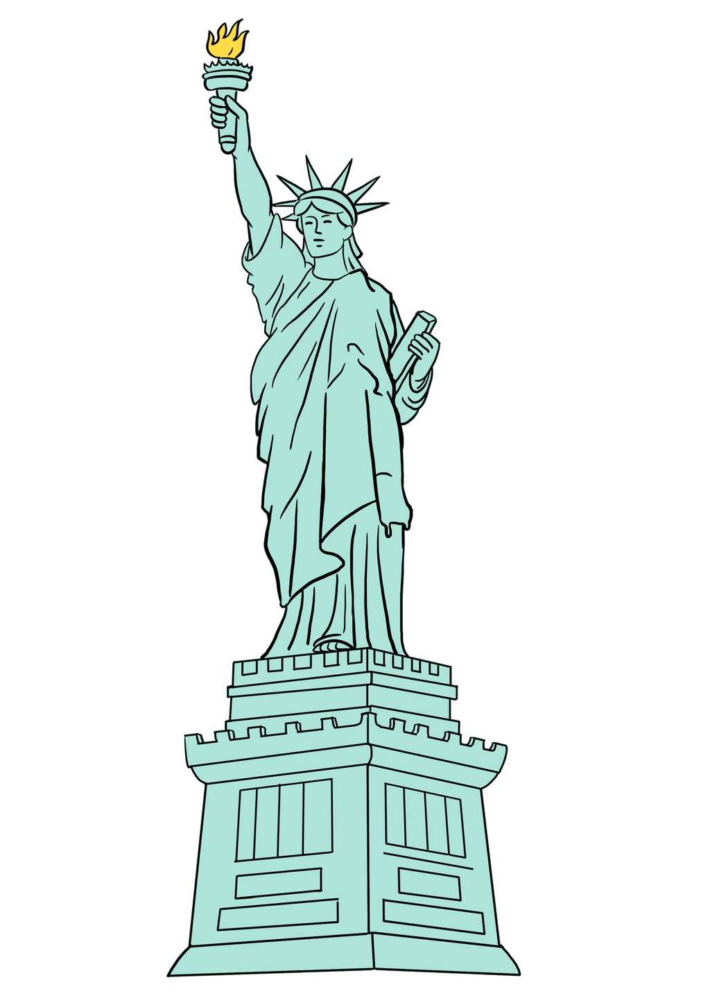 Easy Drawing Guides on Twitter: "Drawing the Statue of Liberty is easy