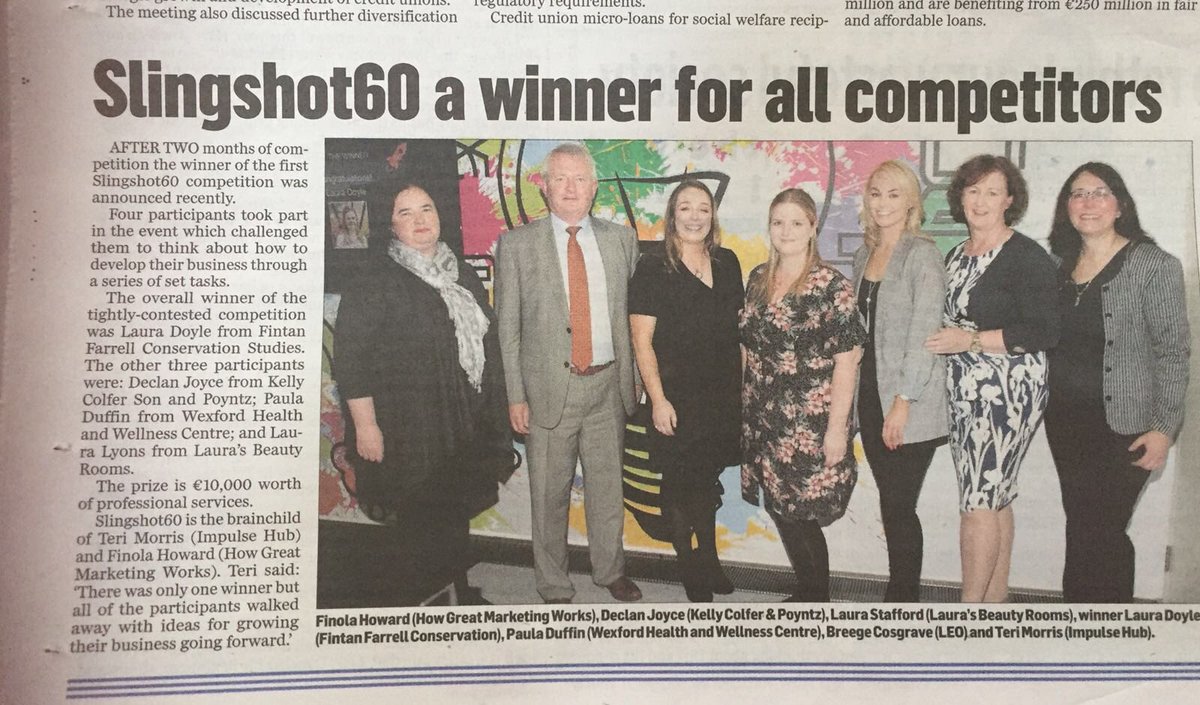 FarrellDoyleCon's tweet photo. See the @WexfordPeople this week to check out @slingshot60 competition @HowGMW @ImpulseHub @FinolaHoward @mstmorris @pauladuffin @laurasbeautywex #Wexford @LEOwexford https://t.co/qJoRR5wfn3