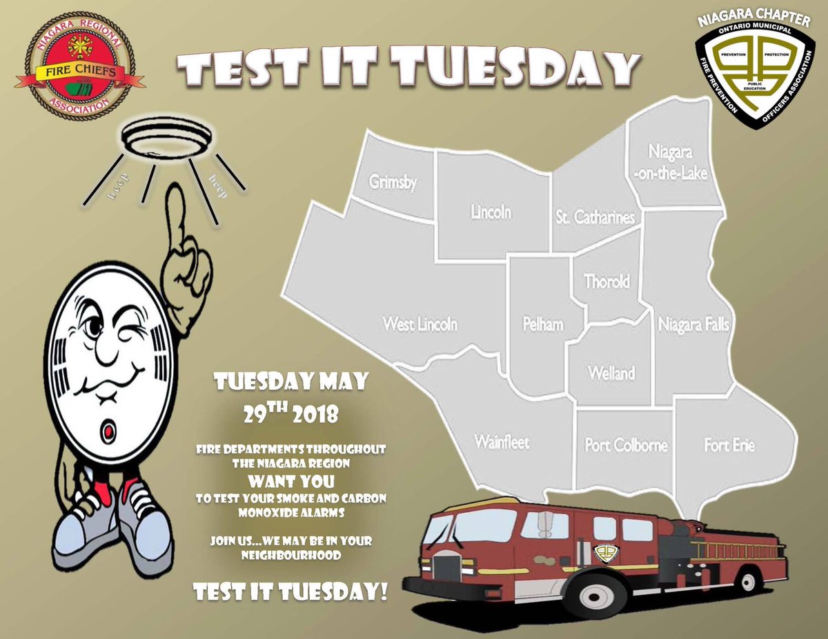 NiaFallsFire's tweet photo. Niagara Falls Firefighters will be out hitting the streets making sure residents are safe tonight! #testittuesday https://t.co/lt507Id3jA