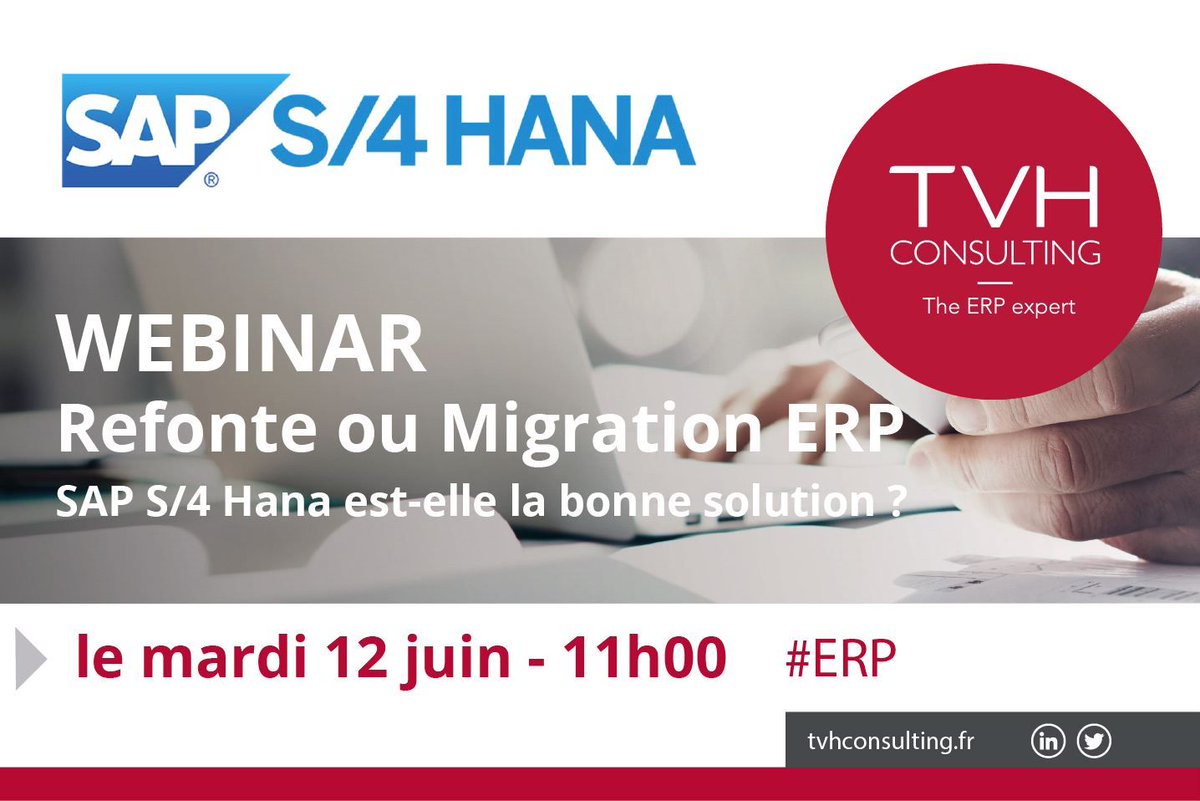Cadexpert_SAP's tweet photo. #Webinar ▶ Refonte ou Migration de votre #ERP, une problématique à laquelle notre expert #SAP vous apporte les meilleures solutions ! Rejoignez-nous le 12 juin à 11h : https://t.co/skiryhVb4m https://t.co/h9sVG0WJou