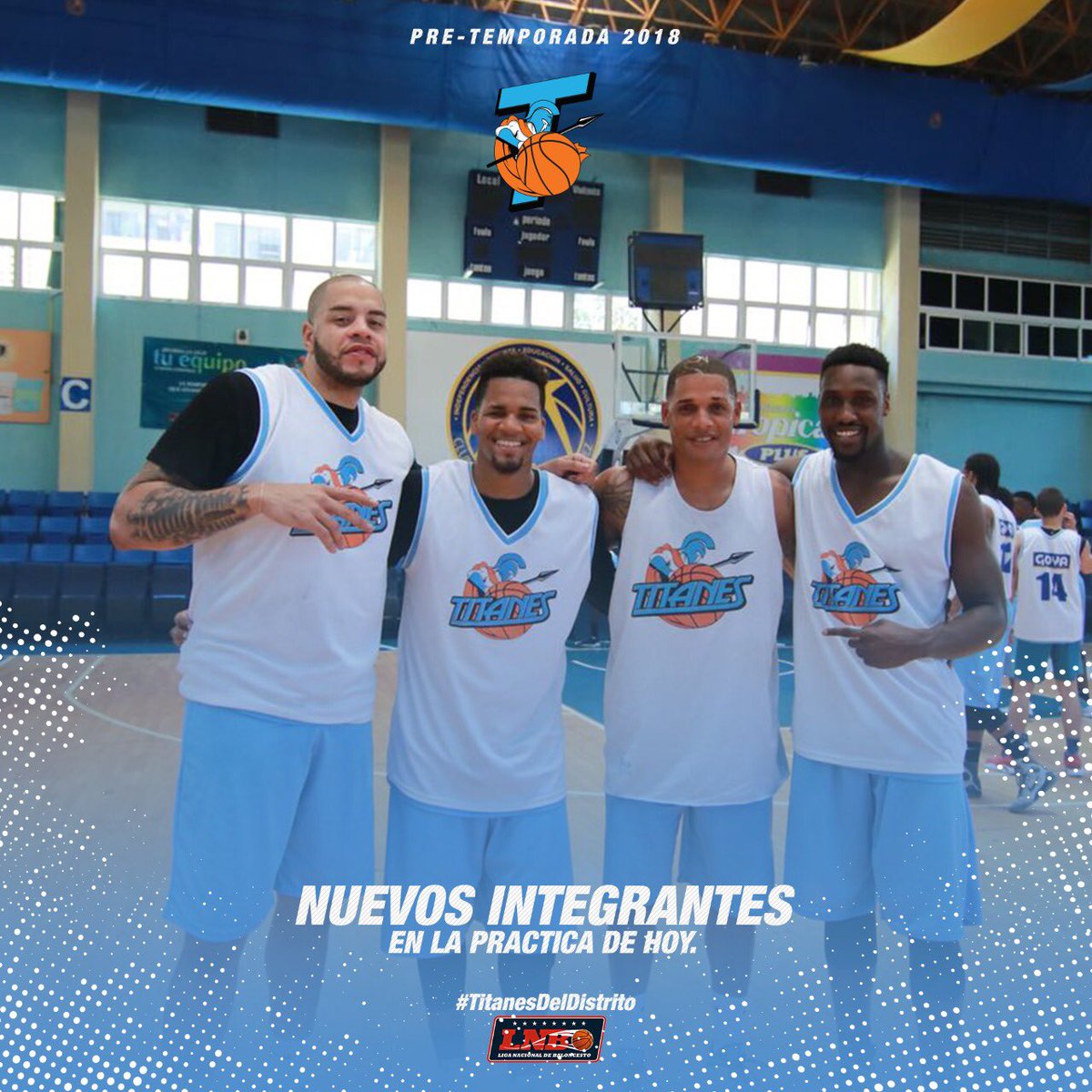 En el día de hoy se integraron a nuestras prácticas, Brian Wiliams, Kevin Pérez,Rafael Crisostomo y nuestro primer refuerzo.
#TitanesDN LNB