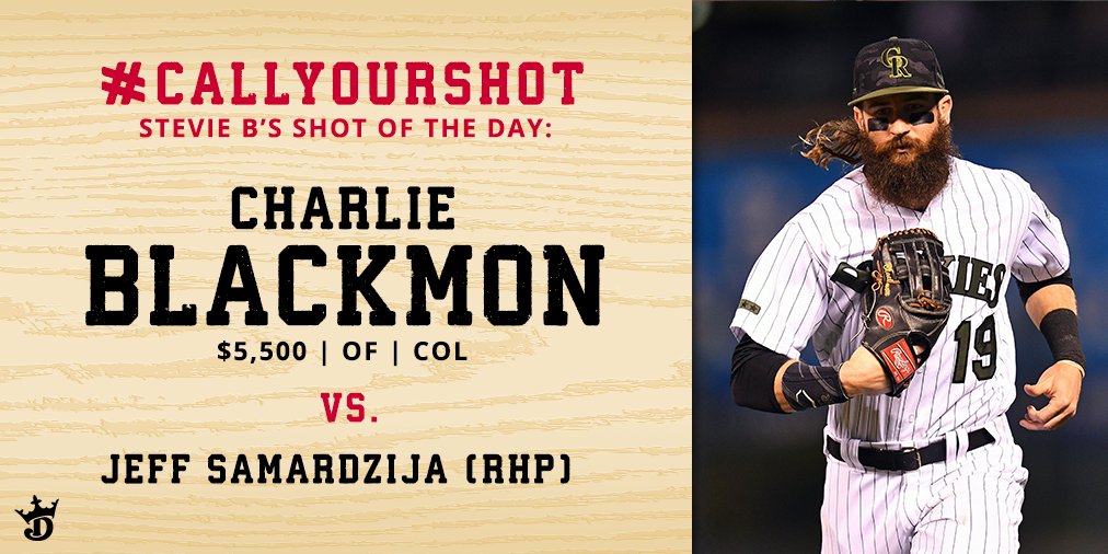 DraftKings's tweet photo. 🚨GIVEAWAY🚨

@SBuchanan24 called his shot with Charlie Blackmon! Now it's your turn.

1️⃣ RT
2️⃣ Reply with #CallYourShot &amp; who you think homer on tonight's slate.

FIRST 10 correct responses win a $5 MLB contest ticket. Ends at 7:05pm EST. 
T&amp;Cs: https://t.co/rR38beetgz https://t.co/haHiZgpH9R