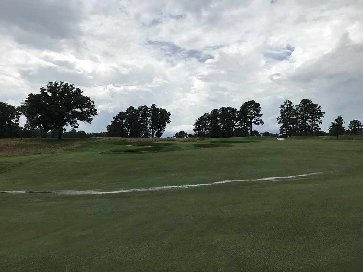 IHCCGreenkeeper's tweet photo. UPDATE! Approximately 10 mins after posting video we got soaked with 0.60β rainfall in 20 mins! We persevered & completed final green in downpour! On the bright side - greens are clean & ready for topping tomorrow! ππ» #silverlining #aerationday #cltwx https://t.co/e1LSbDZPQc