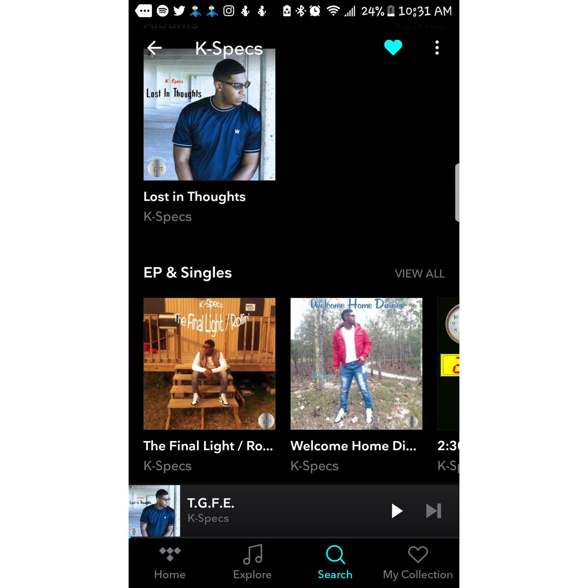 TyFlyEnt's tweet photo. Good Morning! Got #Tidal? #Spotify? #applemusic? No matter what your platform is you are sure to find a favorite track from our @Kspecs_tyflyent off his EP #lostinthoughts!

#kspecs2018 #tgfe2018 #lifemusic 
#teamtfe #justdoit #slipperyslope #htownhiphop #EPLostinthoughts https://t.co/riukW26rg3