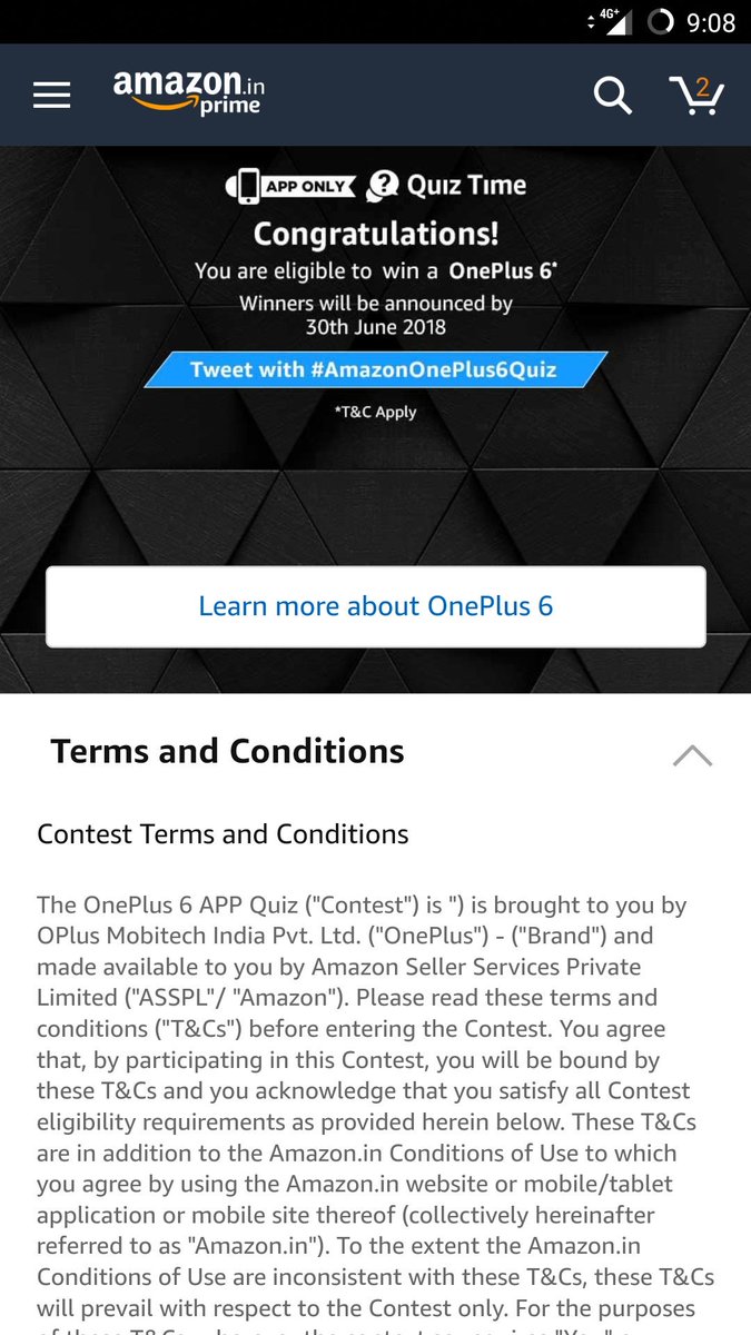 BittuSingh21's tweet image. #AmazonOnePlus6Quiz #AmazonAppQuiz #Amazon